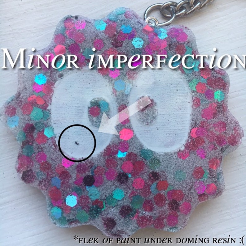 Soot Sprite Glitter Keychain; Resin Keychain; Handmade