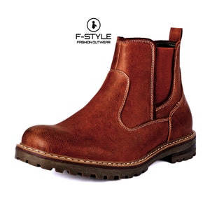 Beige leren Chelsea Boots voor heren - Etsy Nederland