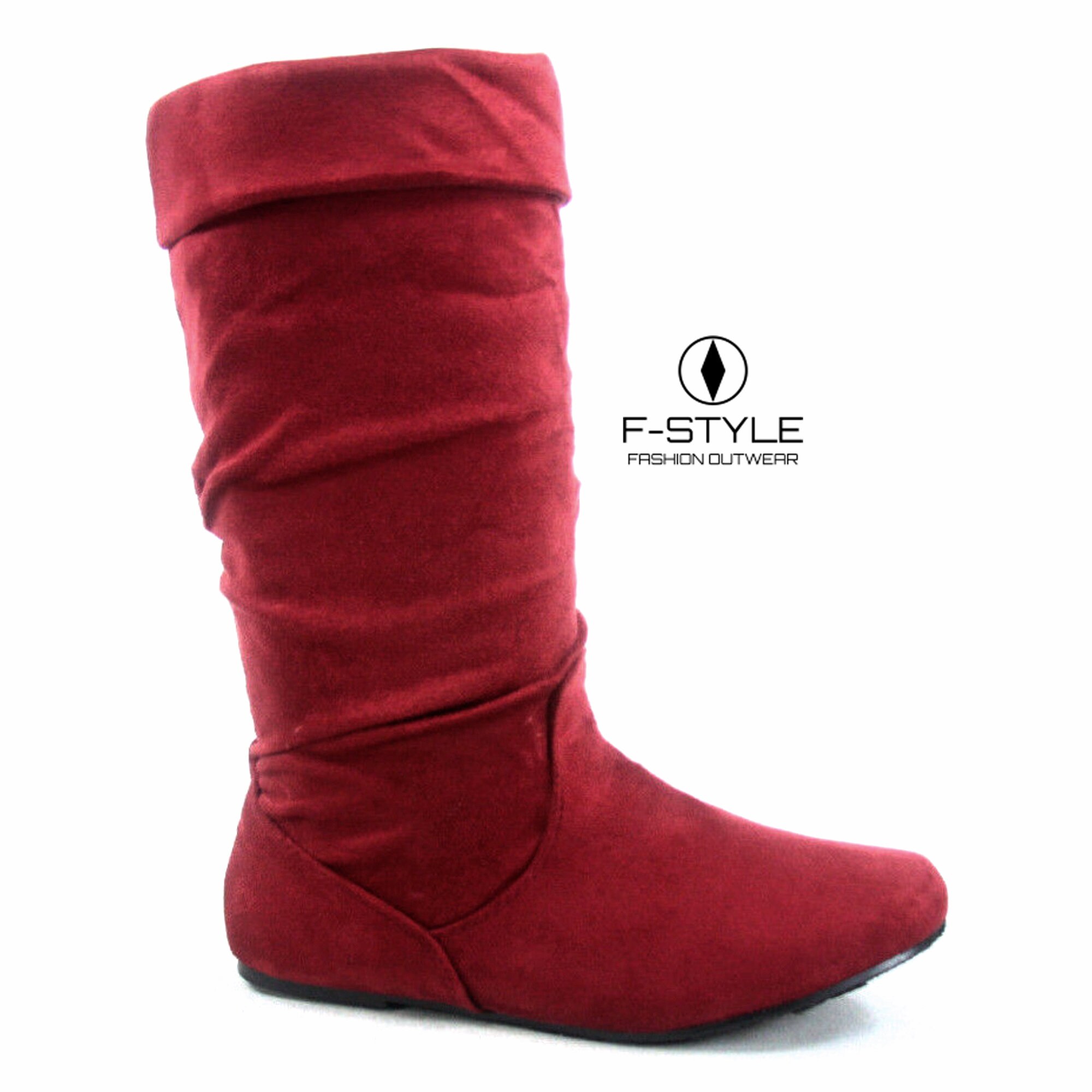 mid calf leather slouch boots