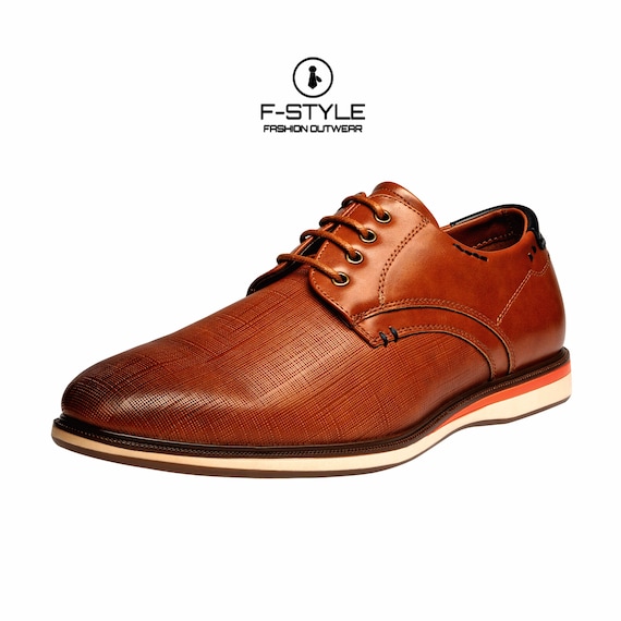 Tan, Men's Formal Dress Shoes Oxford Shoes Lace-Up Casual Modern Classic Lace Up Round-toe Wide Width Low Top Semi Formal Oxfords Shoe