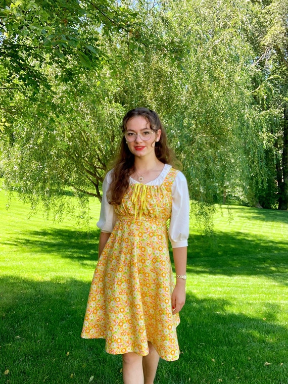 1960's Style Empire Waist Jumper Dress Etsy