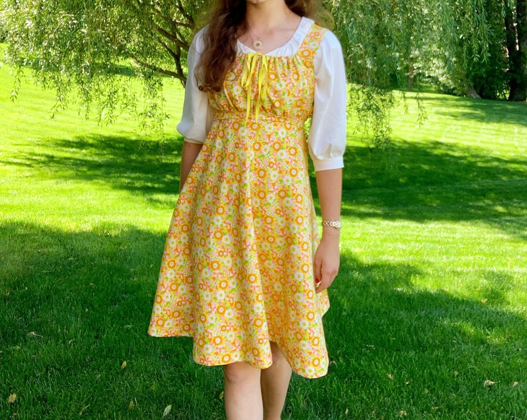 1960's Style Empire Waist Jumper Dress Etsy