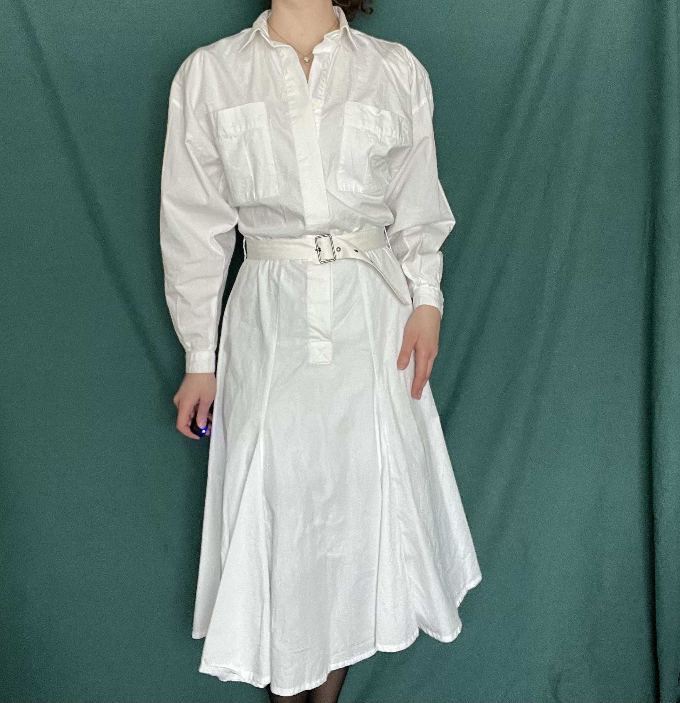 1980s Saturated Plaid Shirtwaist Dress | M/L
