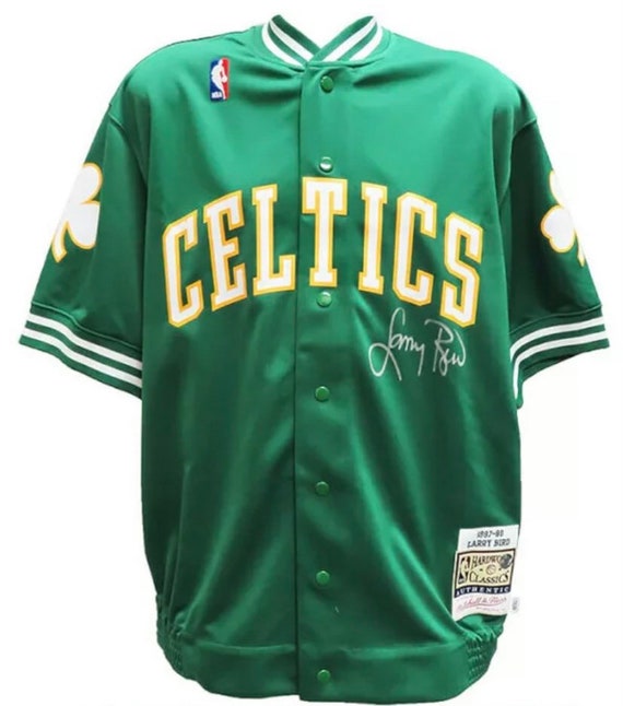 Larry Bird Autographed Boston Celtics Mitchell & Ness Gold Signed Bask