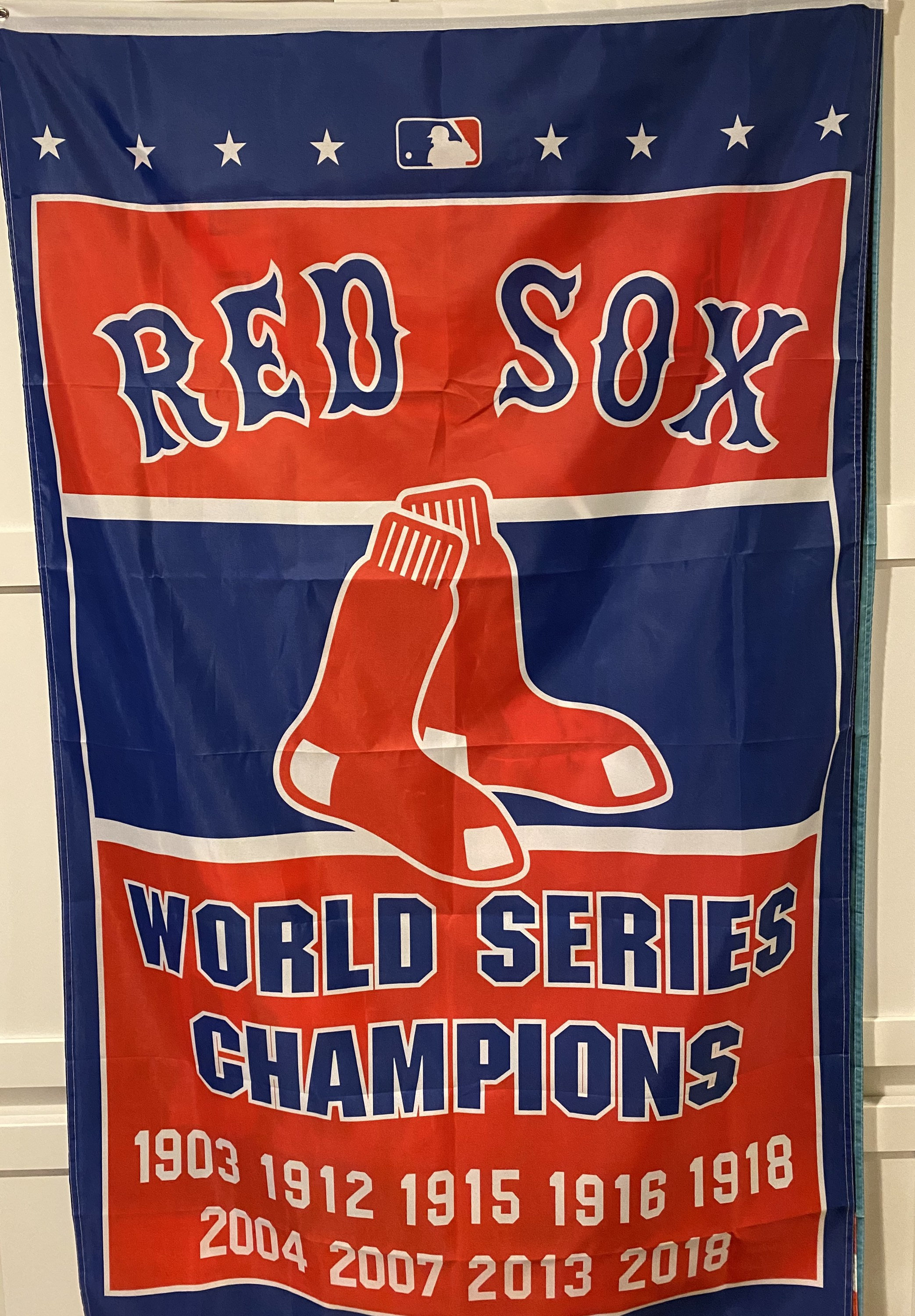 Boston Red Sox MLB World Series Champions 9 Banners/Flags Set