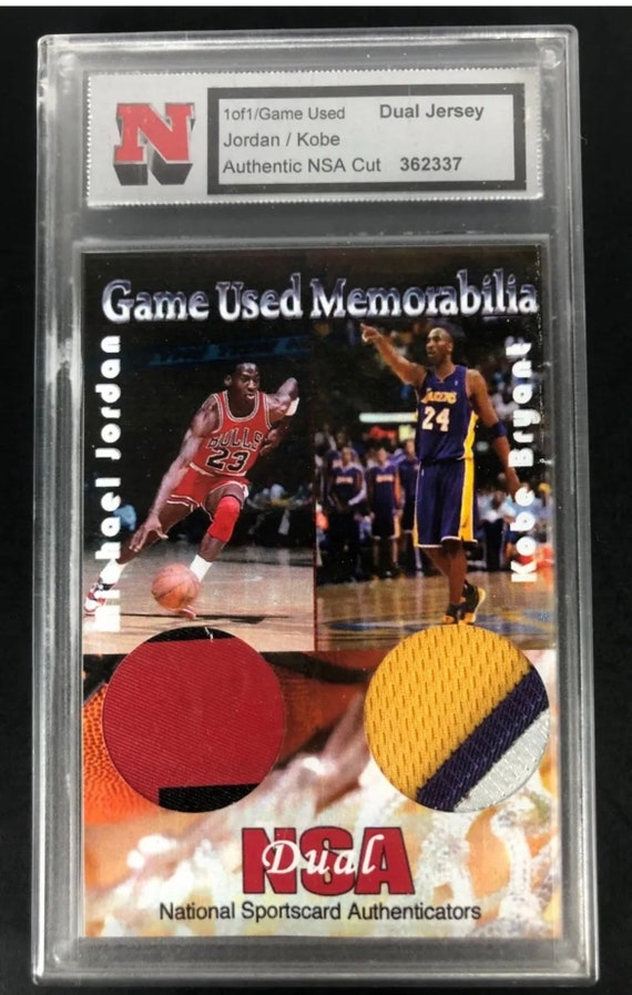 Michael Jordan & Kobe Bryant Dual Jersey Patch Game Used NSA 