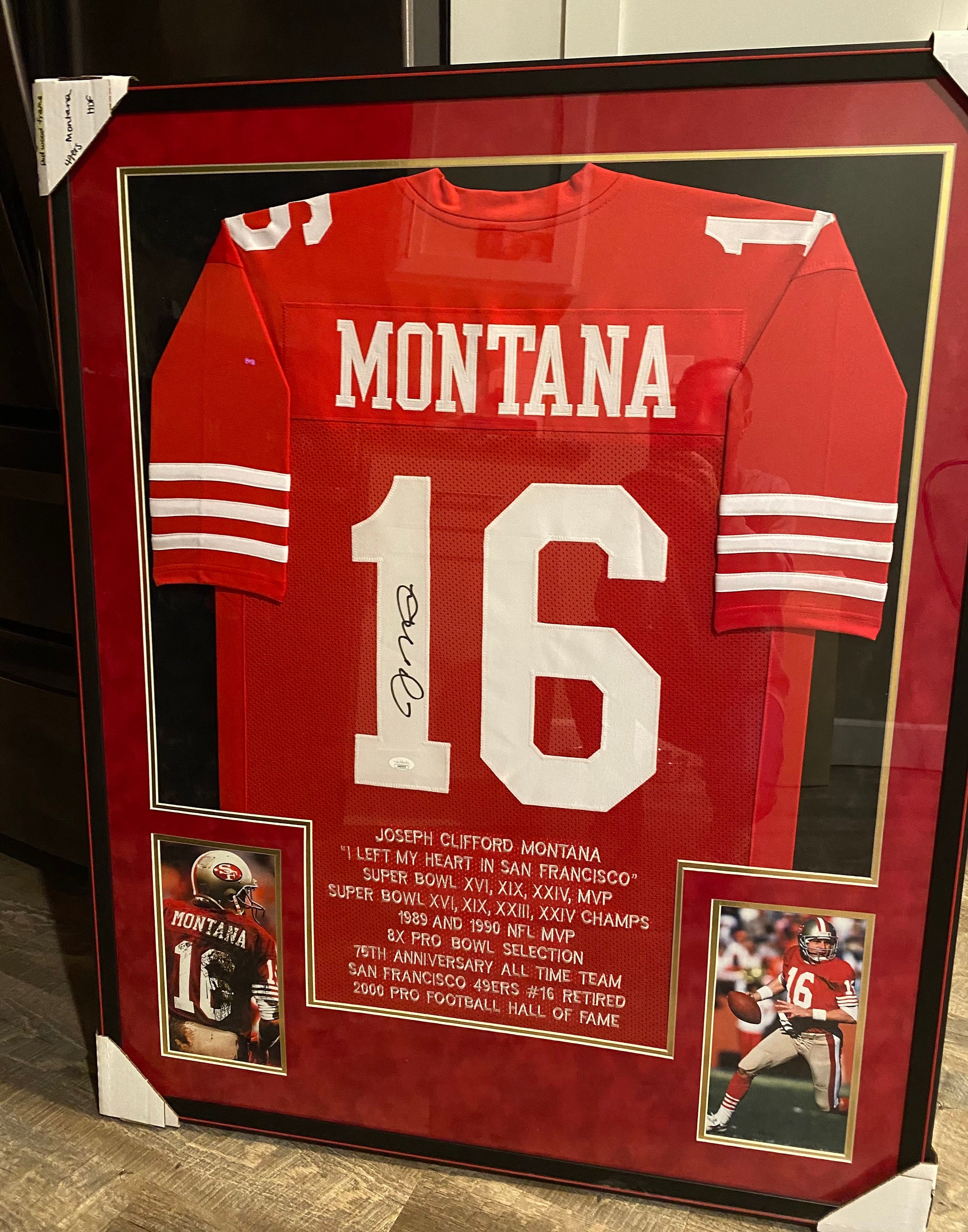Joe Montana San Francisco 49ers Jersey Art T-Shirt
