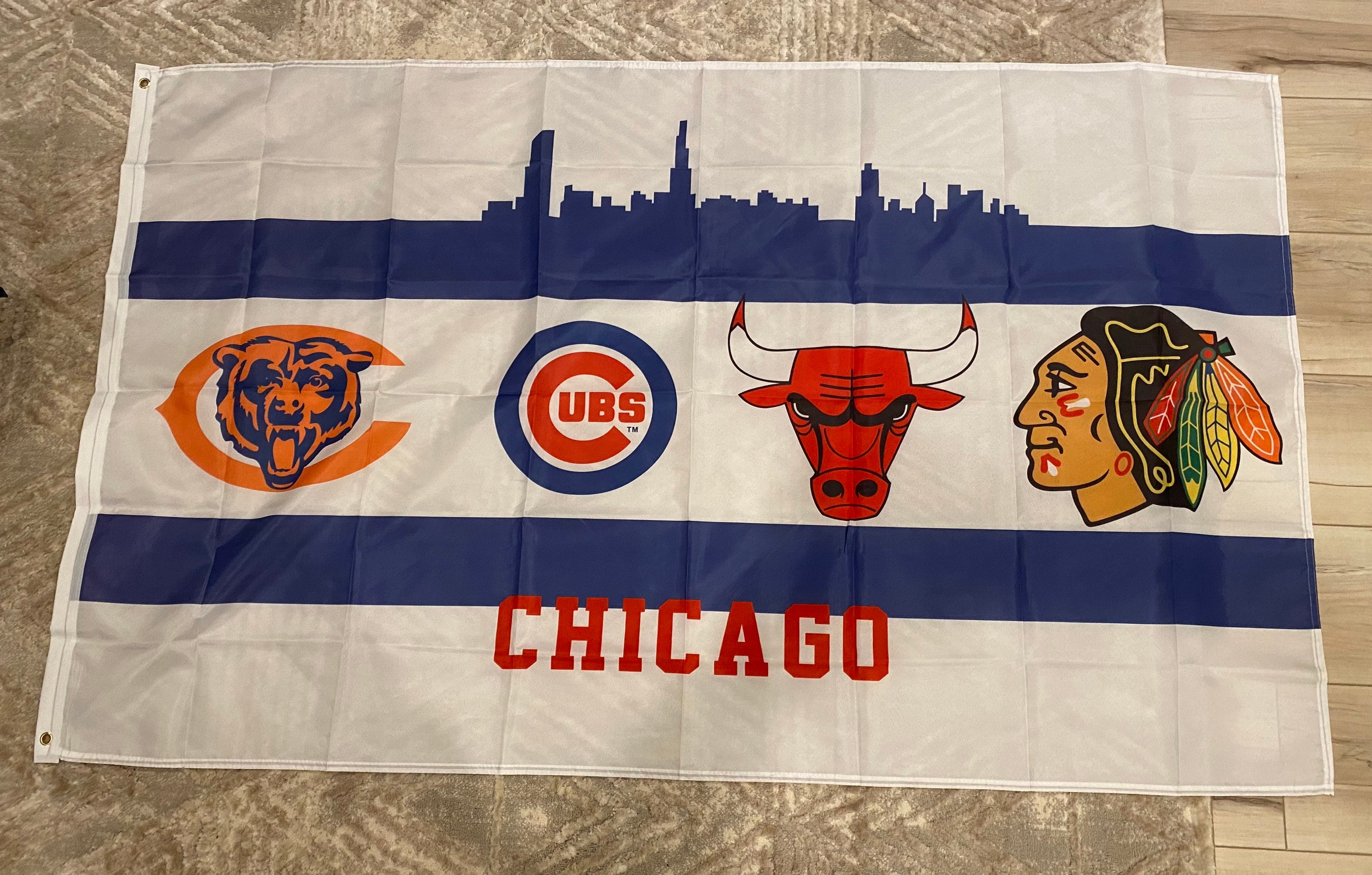 Chicago Blackhawks Stanley Cup Champions Logo 35x60 Flag