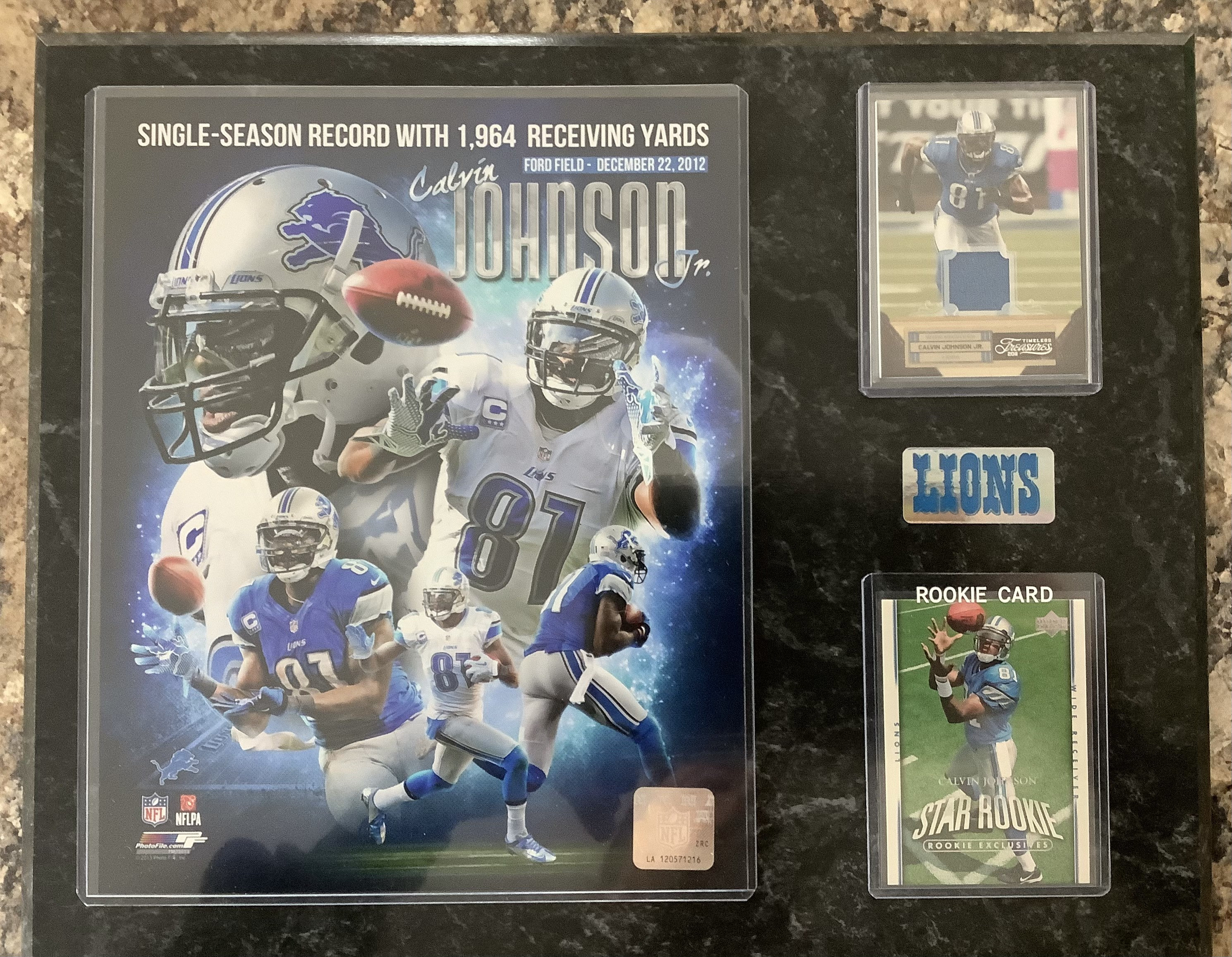 Calvin Johnson 81 Detroit Lions ROOKIE Card Game Used Jersey -   Sweden