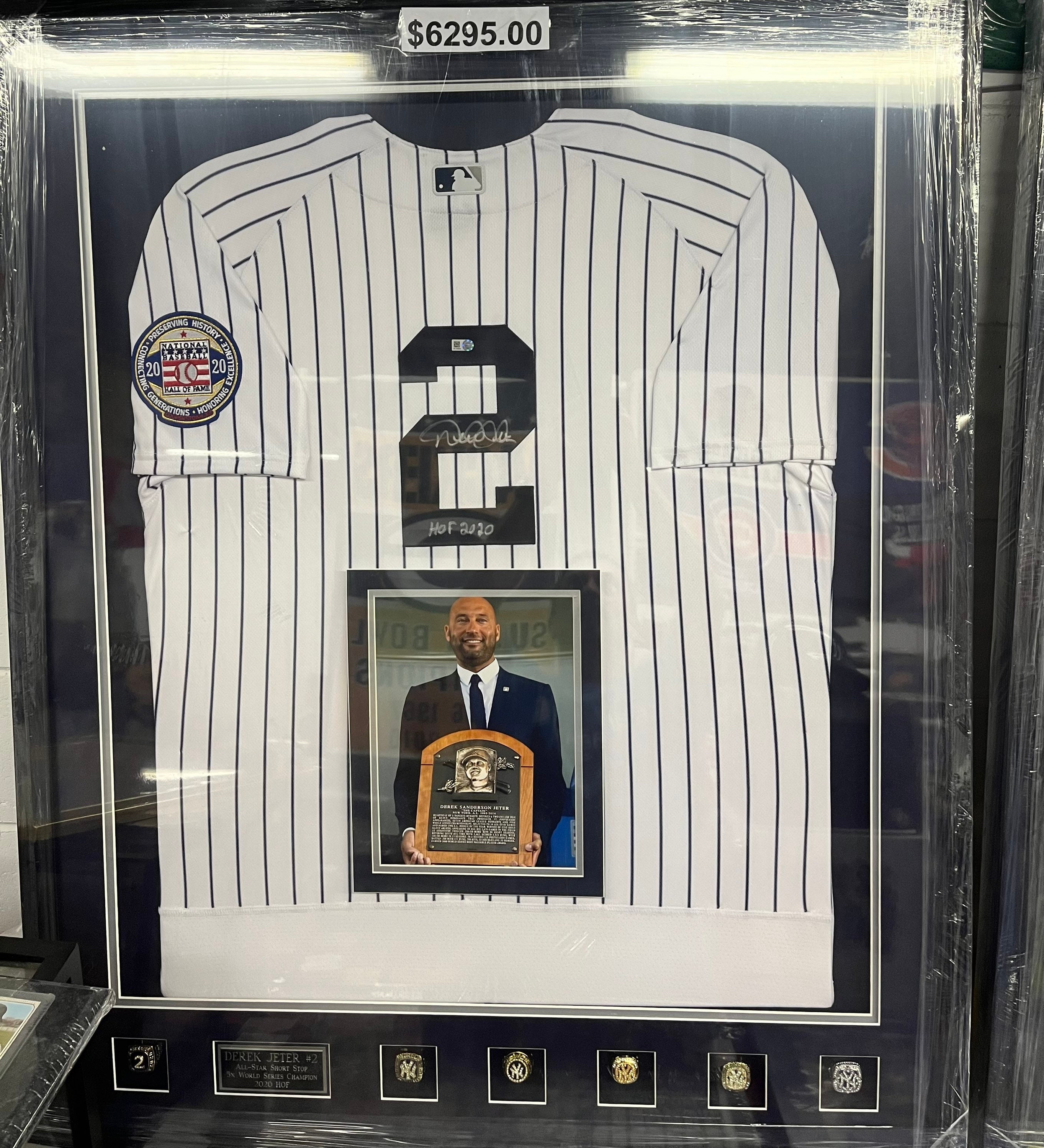 Derek Jeter 2 Autographed Game Model Framed Jersey HOF 2020 -  Singapore