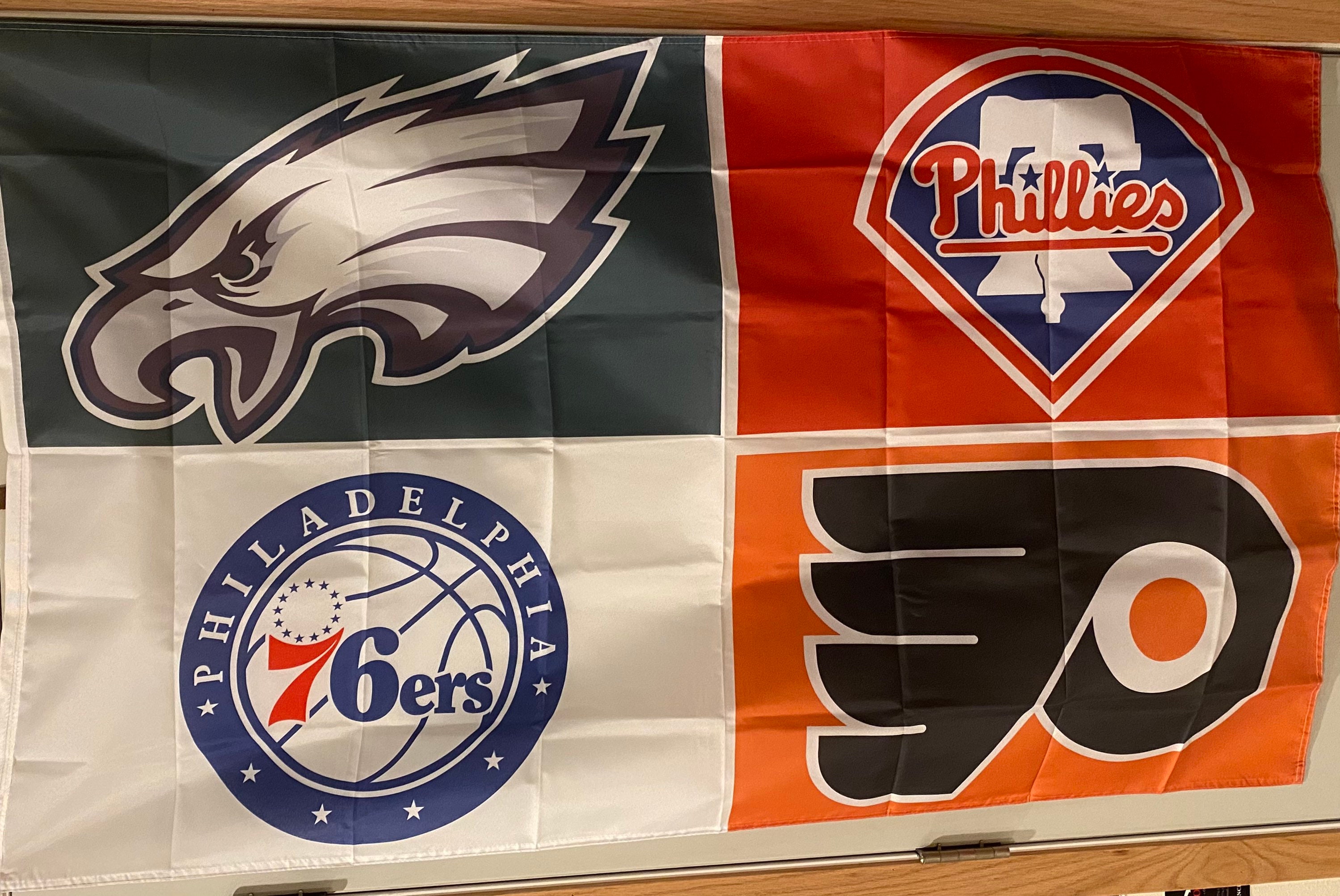 Philadelphia Sports Teams 4 LOGO Flags Eagles,Phillies,76ers,Flyer’s (3x5)  Flags