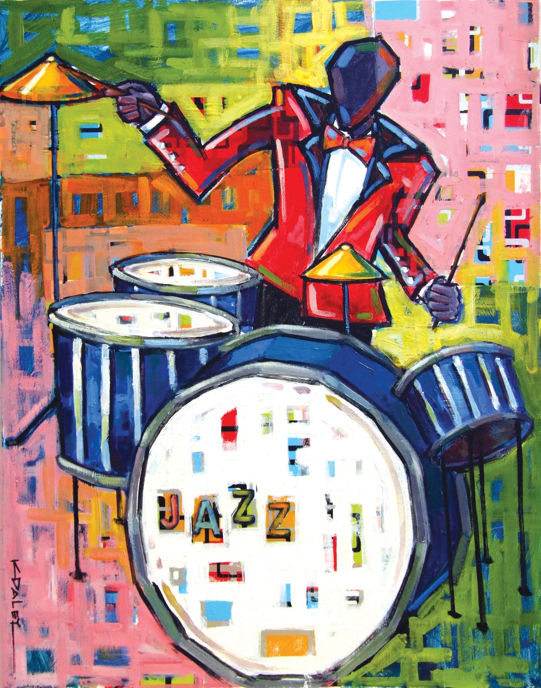 Jazz Drummer Art Print Etsy