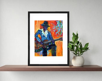 Blues Guitar Art Print - Etsy