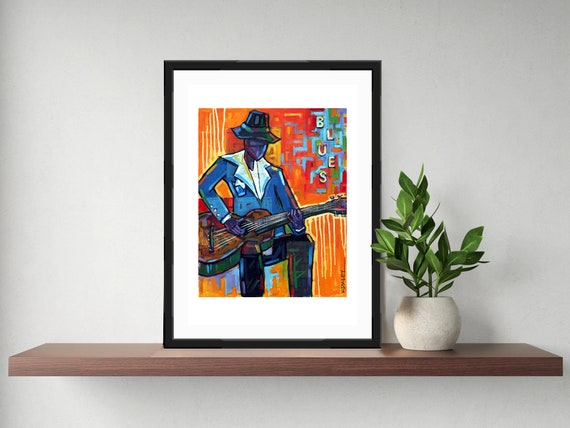 Blues Guitar Art Print - Etsy