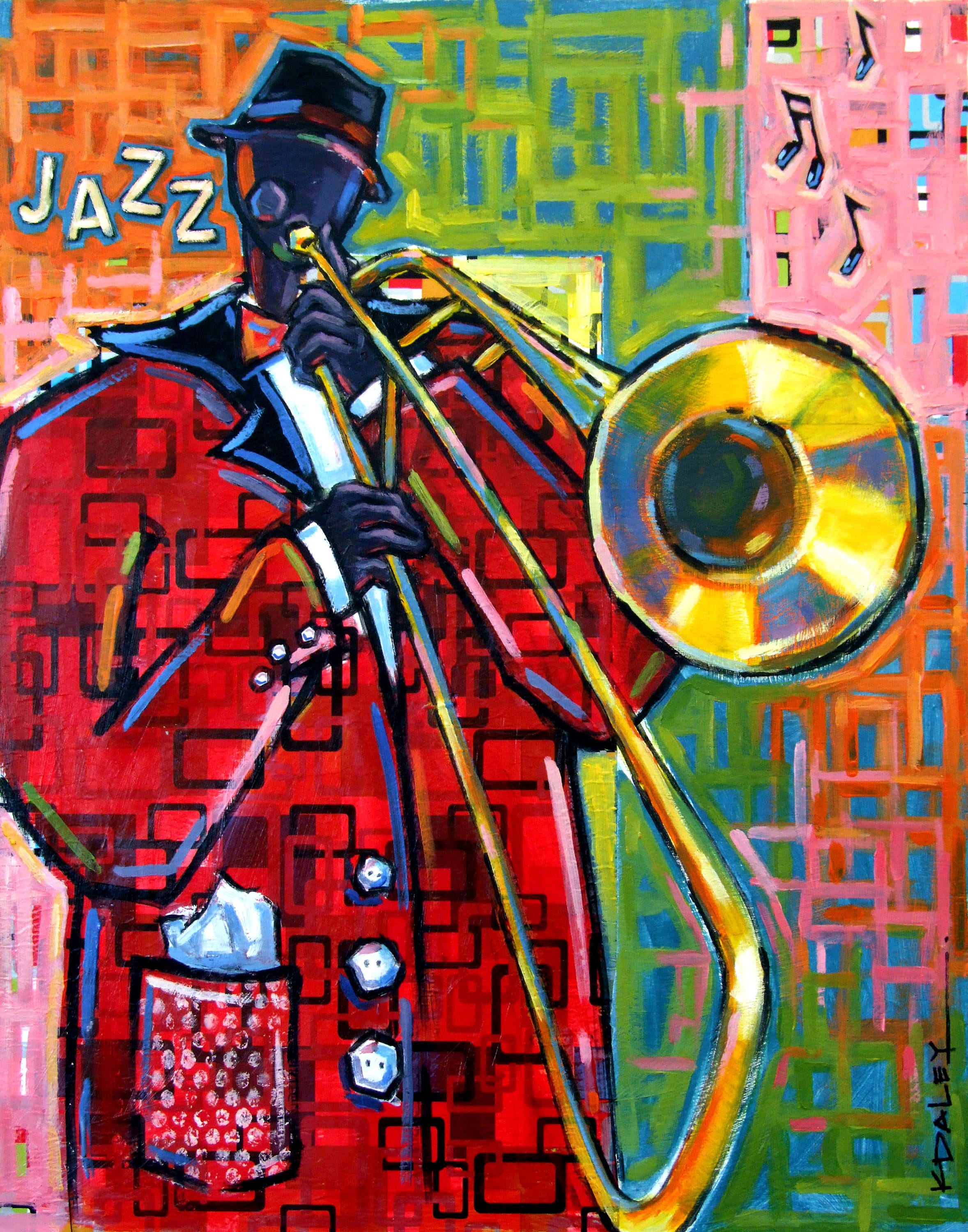 トロンボーン奏者のアートプリント - Etsy 日本