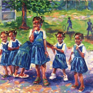 School Girls Art Print