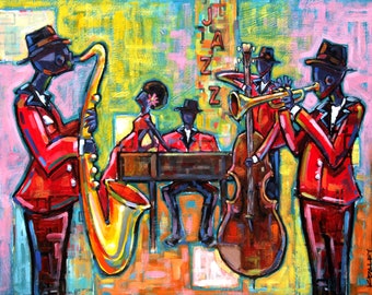 Preservation Hall Jazz Band Watercolor Art Print, New Orleans Jazz ...