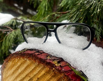 Gafas clásicas David estilo aviador negro de los años 60.