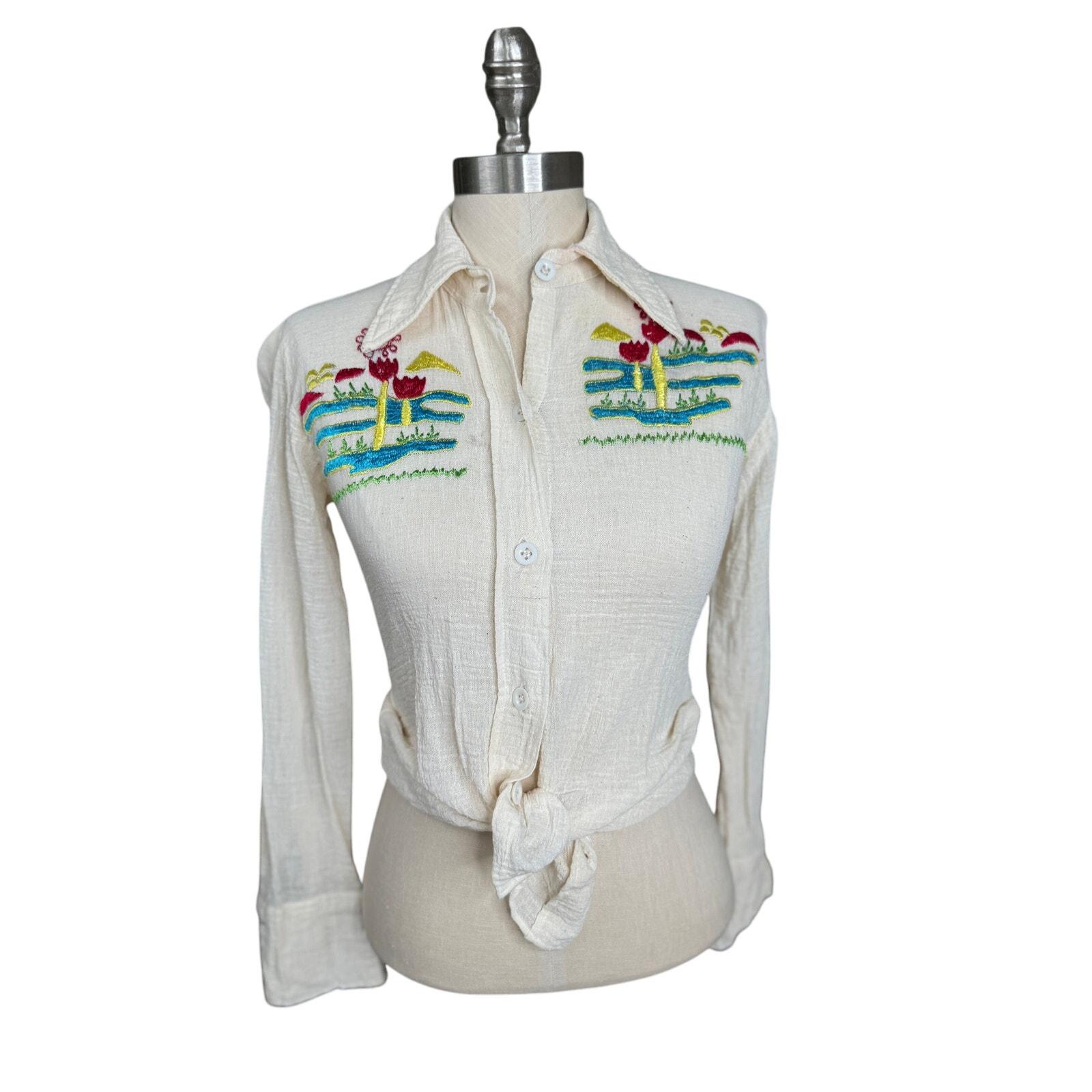 70s Gauze Cotton Top - Etsy