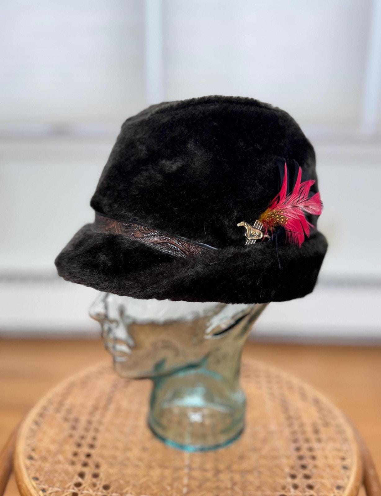 Mid-Century Union Made Faux Fur Fedora – Women’s Small, Feather Trim Faux Fur Fedora Hats for Women for sale | eBay main image 3