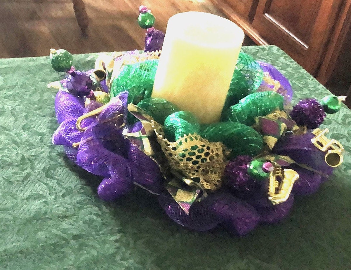 Mardi Gras Candleholder Centerpiece