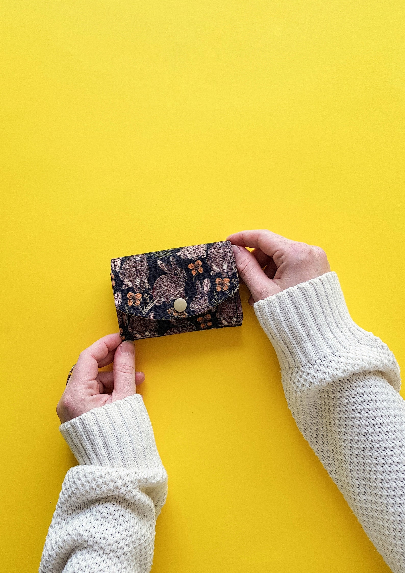 Small womens wallet Vegan wallet women Rabbit purse Fabric Etsy