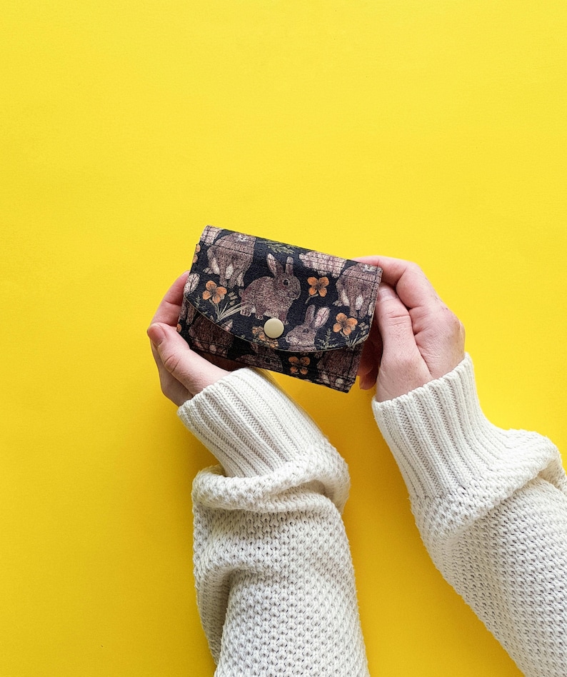 Small womens wallet Vegan wallet women Rabbit purse Fabric Etsy