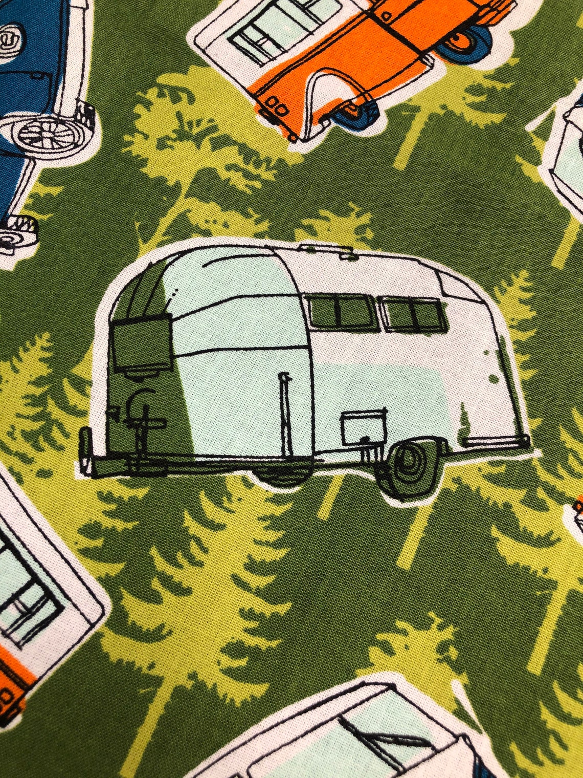 Camper VW bus fabric. 100 cotton. Fat quarter. Great for Etsy