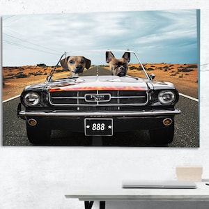 Custom 2 Pet Portrait . Personalized Pet Portrait . Funny Pet Portrait . Custom Pet Portrait . Driver Pet Portrait . Car Pet Gift