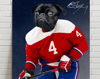 Portrait personnalisé d'animal de compagnie : cadeau unique pour amateur de sport