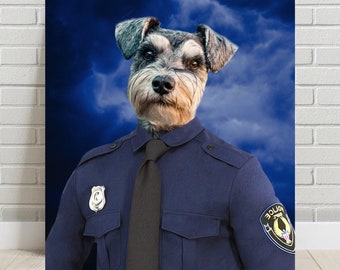 Custom Dog Portrait. Custom Police Pet Portrait. Custom Pet Portrait . Cop Pet . Police Costume. Police Dog Portrait.