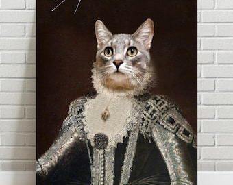 Ritratto personalizzato della regina: arte rinascimentale degli animali reali
