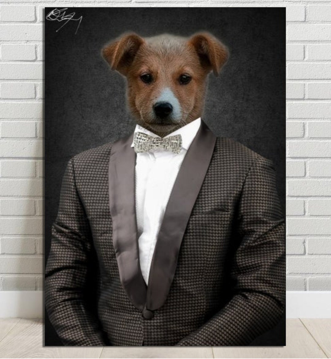 Custom Dog Portrait Classic Pet Portrait Custom Animal Etsy