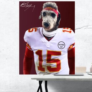 Custom American Football Pet Portrait: Kansas City Jersey Art image 4