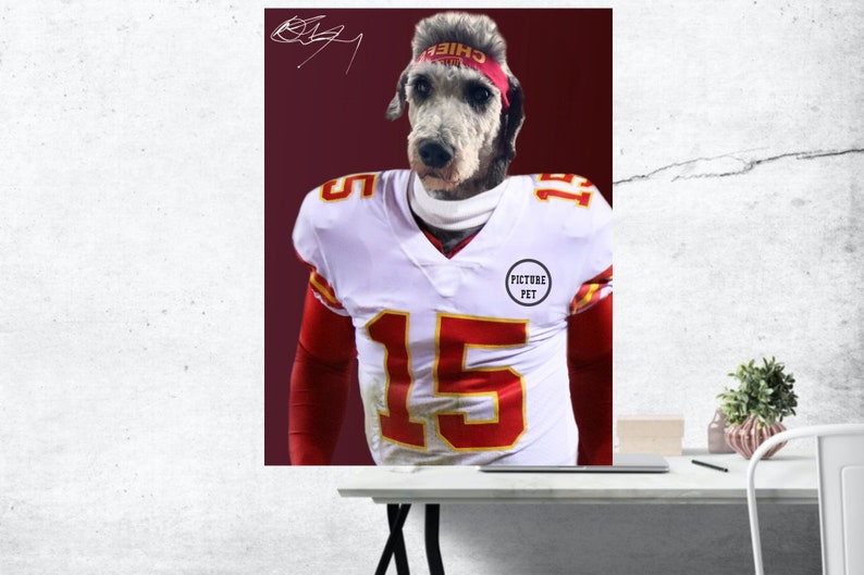 Custom American Football Pet Portrait: Kansas City Jersey Art image 4