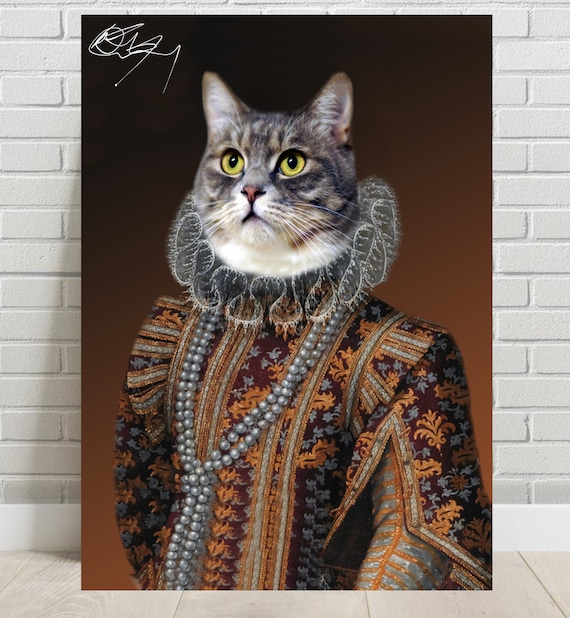 Custom Renaissance Pet Portrait: Regal Royal Pet Art