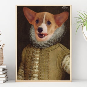 Custom Dog Renaissance Pet Portrait - Classic Pet Portrait- Dog Portrait - Royal Pet Portrait - Custom Animal Portrait - Pet Gifts
