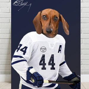 Personalisiertes Toronto Maple Leafs Haustier Portrait - Personalisierter Hockey Hund oder Katze Kunst - Ideales Geschenk für Maple Leafs Fans und Tierbesitzer