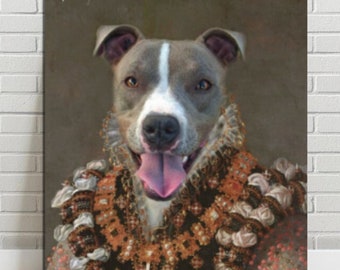 Retrato de mascota real personalizado: pintura clásica de animales, regalo único para mascotas