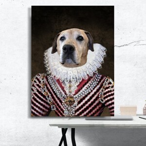 Custom Pet Portrait, Royal pet portrait, King Cat, Queen Cat, Wall Pet Portrait, Regal Dog Portrait, Custom Art From Photo