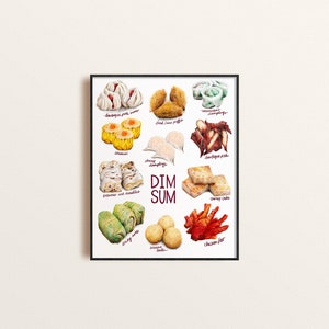 Dim Sum Poster Print Food Illustration Colored Pencil image 2