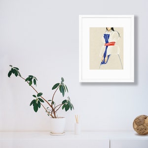 Model Minority Straitjacket Art Print Blue Colored Pencil Asian American Art Contemporary Art imagem 3