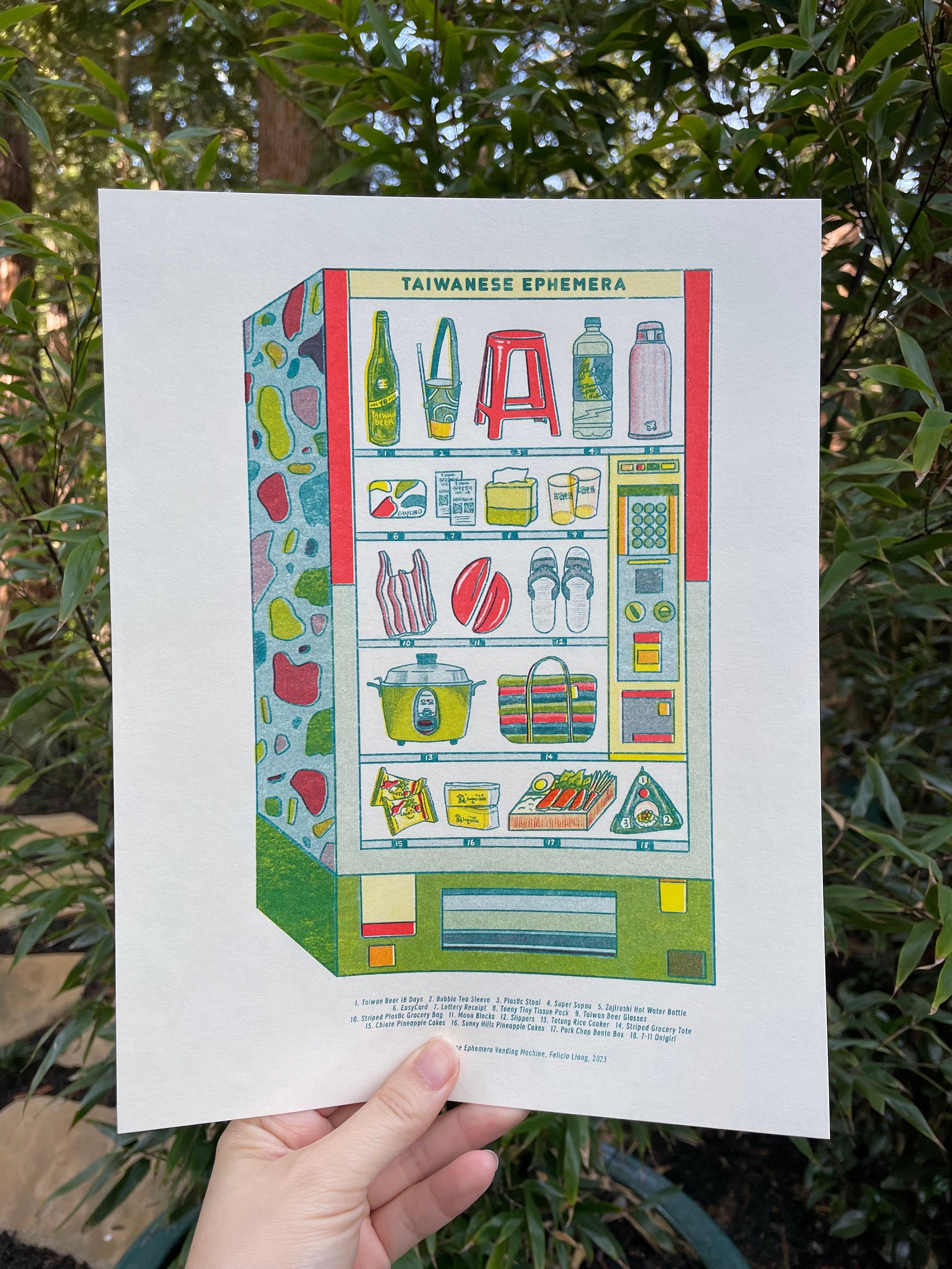 Taiwanese Ephemera Vending Machine | Risograph Print | Travel