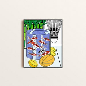 Koi Fish Pop Art Print Still Life Illustration image 3