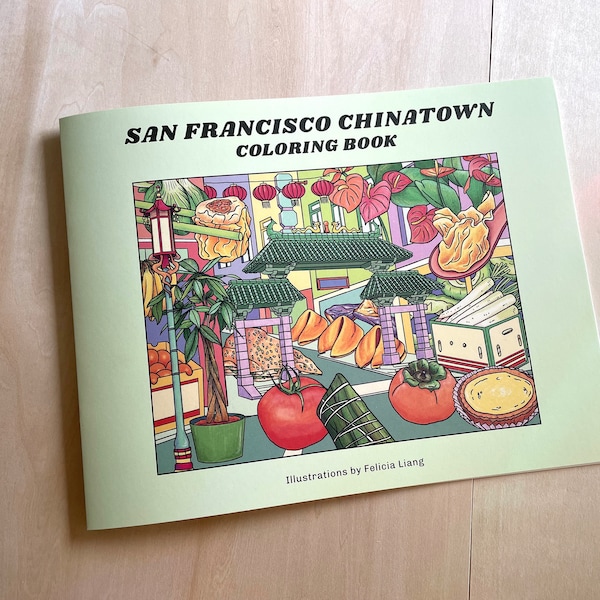 SF Chinatown Coloring Book | Bay Area Food | Line Drawing | Restaurant Illustration