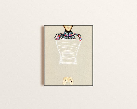 Model Minority Straitjacket Art Print Multi Colored Pencil 