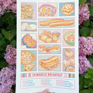 Taiwanese Breakfast | Risograph Print | Food Illustration | Taiwan Travel