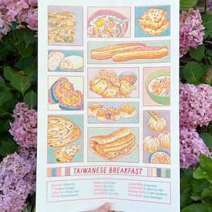 Taiwanese Breakfast | Risograph Print | Food Illustration | Taiwan Travel