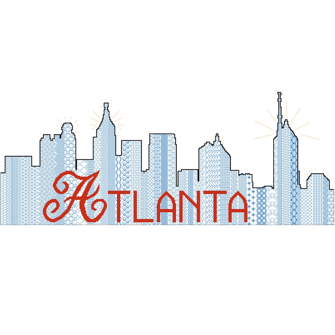 Atlanta Skyline Blackwork Pattern * - Etsy