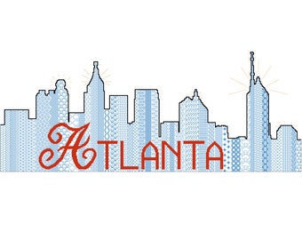 Atlanta Skyline Blackwork Pattern *